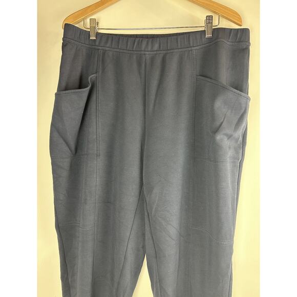 J. Jill Fit Sleek Double Knit Seamed Crop Pants Navy Blue Women's Plus Size 2X - Picture 4 of 13